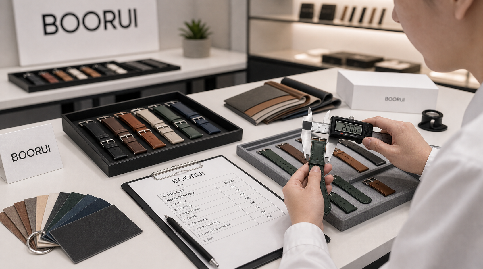 BOORUI factory sample inspection for smartwatch bands