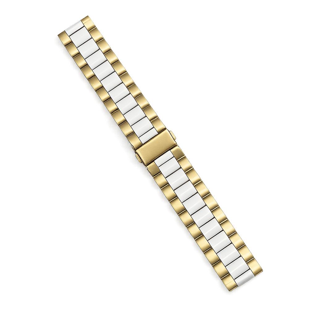NN39 gold white stainless steel Apple Watch band color detail