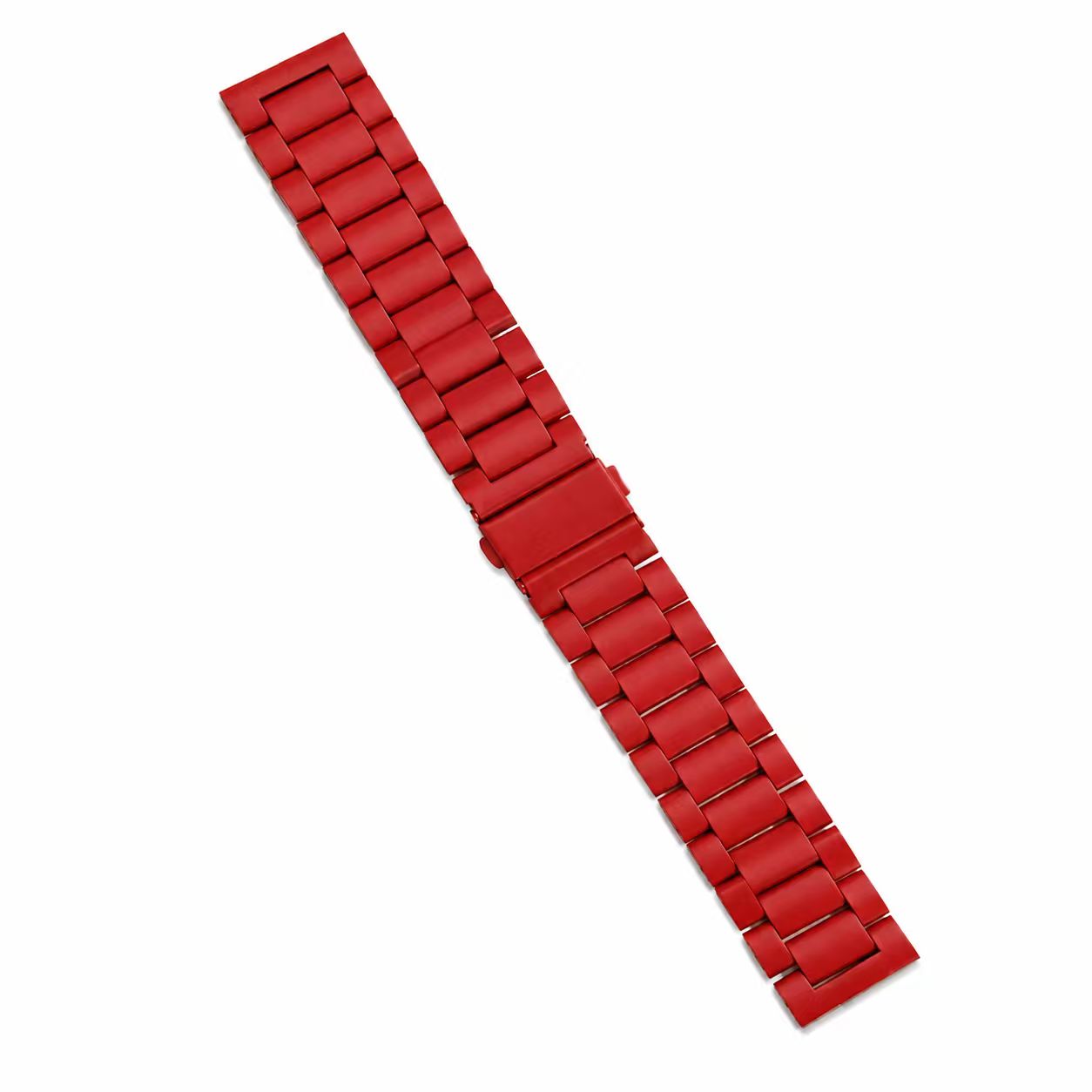 NN39 red stainless steel Apple Watch band color detail